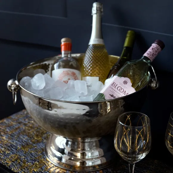 Champagne Bowl with Hammered Finish - Silver