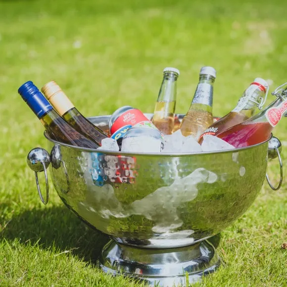 Champagne Bowl with Hammered Finish - Silver