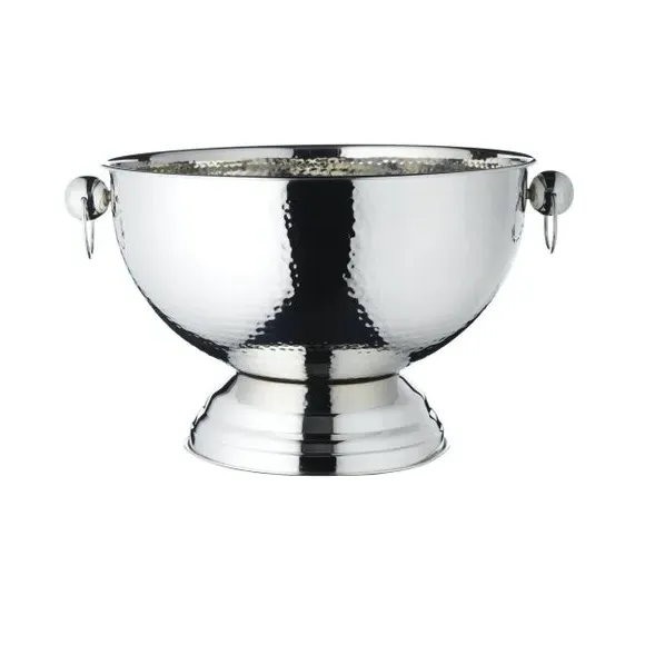 Champagne Bowl with Hammered Finish - Silver image