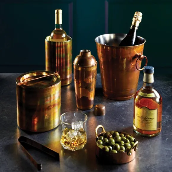 Champagne Bucket with Handles - Copper, Steel