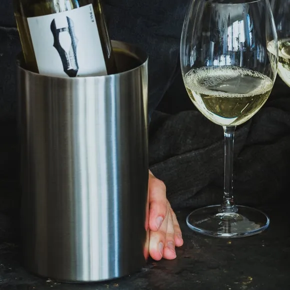 Double Wall Wine Cooler - Silver, Steel