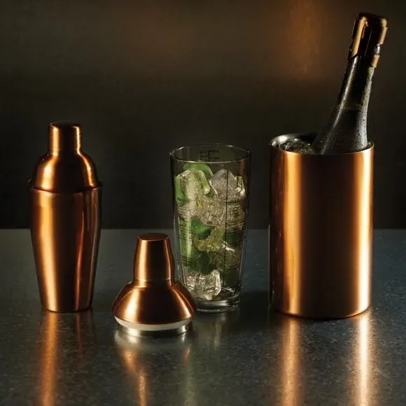 Double Walled Wine Cooler - Gold, Stainless Steel