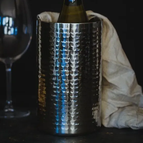 Double Walled Wine Cooler - Silver, Steel