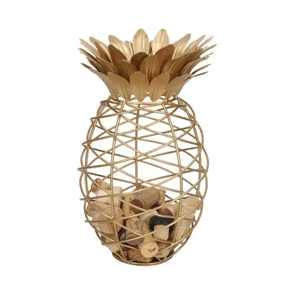 Pineapple Cork Collector Display - Gold, Wire