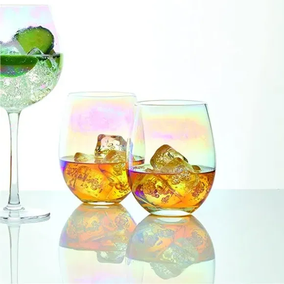Set of 2 Tumbler Glasses - Multicolor, Glass