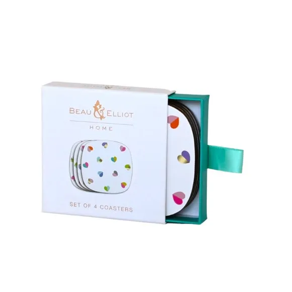 Set of 4 Coasters with Gift Box - Multicolor