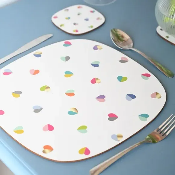 Set of 4 Square Placemats - Multicolor, Cork