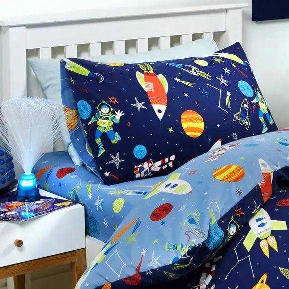 Fitted Sheet Space Theme - Blue