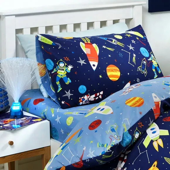 Fitted Sheet Space Theme - Blue