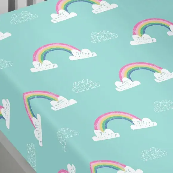Fitted Sheet with Rainbow Design - Multicolor image