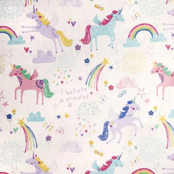 Rainbow Unicorn Duvet Set - Multicolor, Polycotton