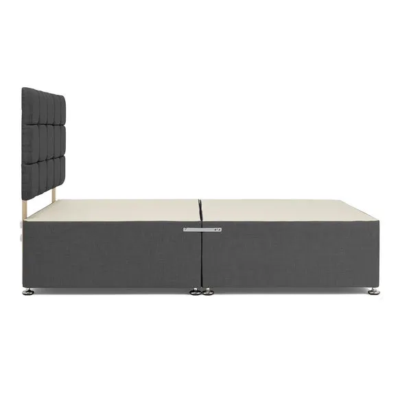 Platform Divan Base with Headboard - Charcoal, Linen