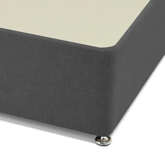 Platform Divan Base with Headboard - Charcoal, Linen