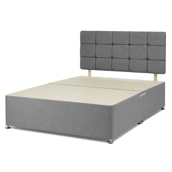 Platform Divan Base with Headboard - Slate, Linen
