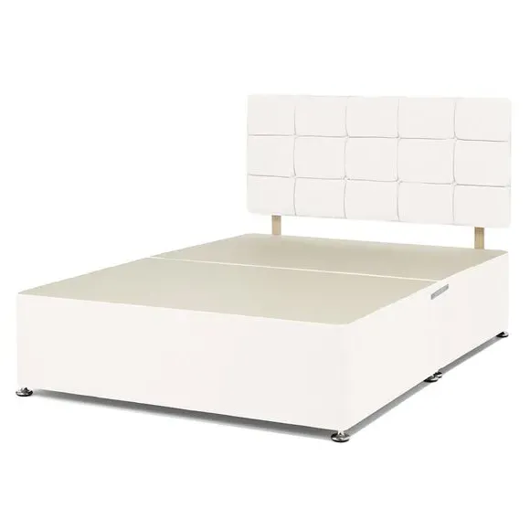 Platform Divan Base with Headboard - White, Linen