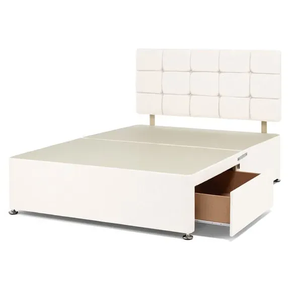 Platform Divan Base with Headboard - White, Linen