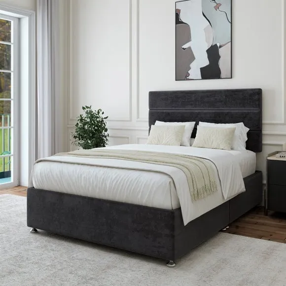 Universal Divan Base with Storage - Black, Chenille image