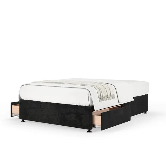 Universal Divan Base with Storage - Black, Chenille
