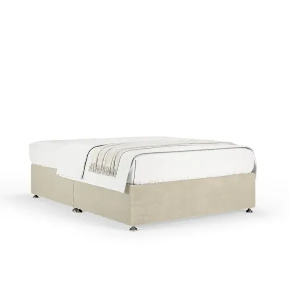 Universal Divan Base with Storage - Cream, Chenille