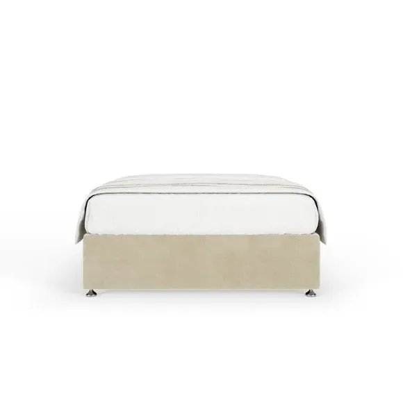 Universal Divan Base with Storage - Cream, Chenille