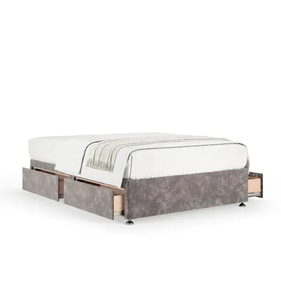 Universal Divan Base with Storage - Dove, Chenille
