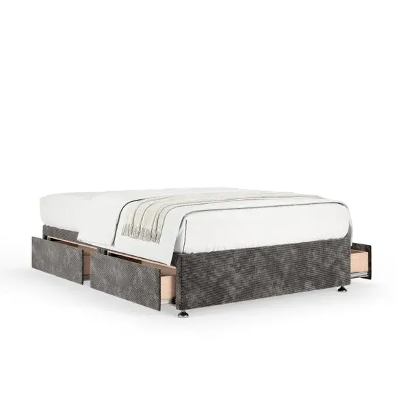 Universal Divan Base with Storage - Graphite, Chenille