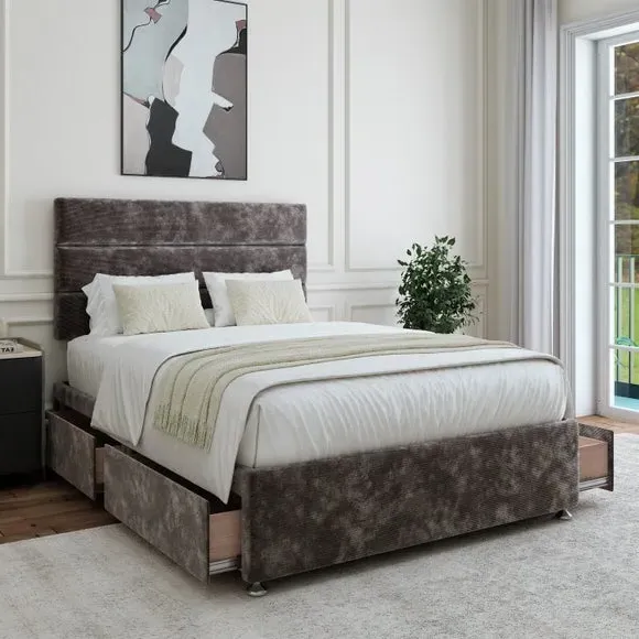 Universal Divan Base with Storage - Graphite, Chenille