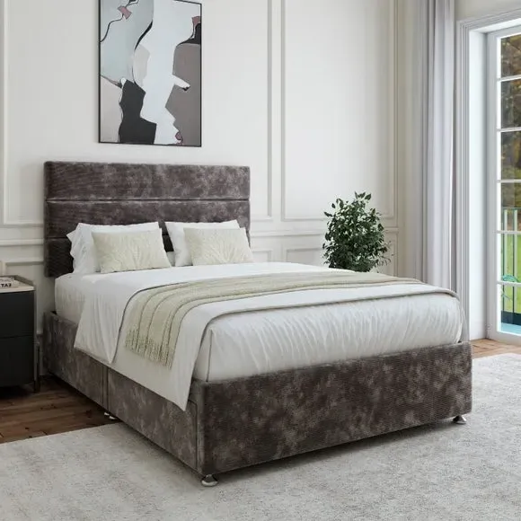 Universal Divan Base with Storage - Graphite, Chenille