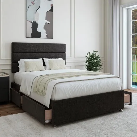 Universal Divan Base with Storage - Graphite
