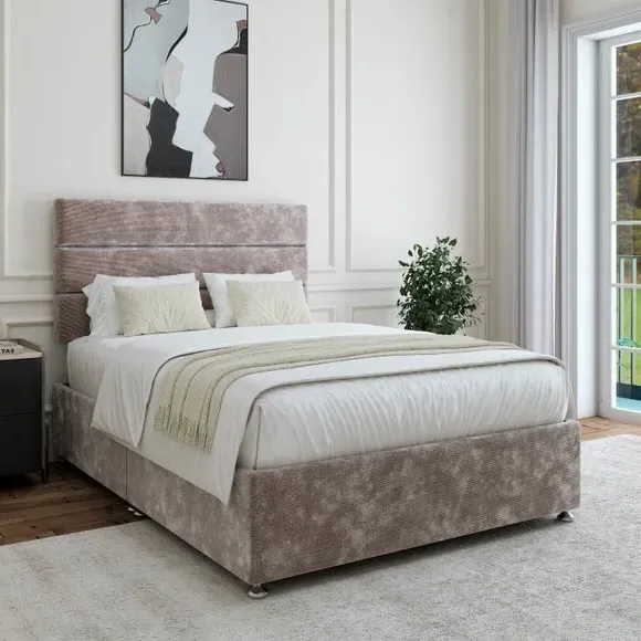 Universal Divan Base with Storage - Grey, Chenille