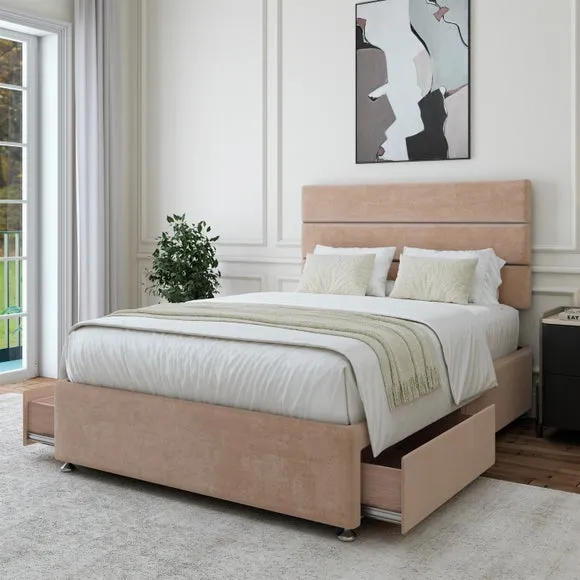 Universal Divan Base with Storage - Mink, Chenille