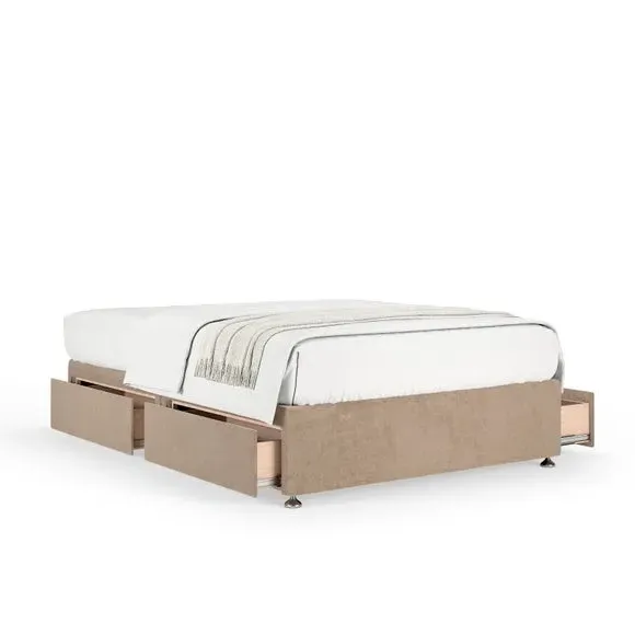 Universal Divan Base with Storage - Mink, Chenille