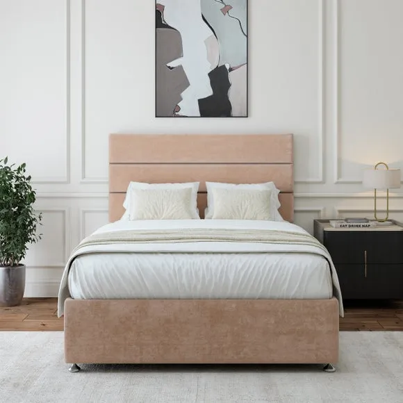 Universal Divan Base with Storage - Mink, Chenille
