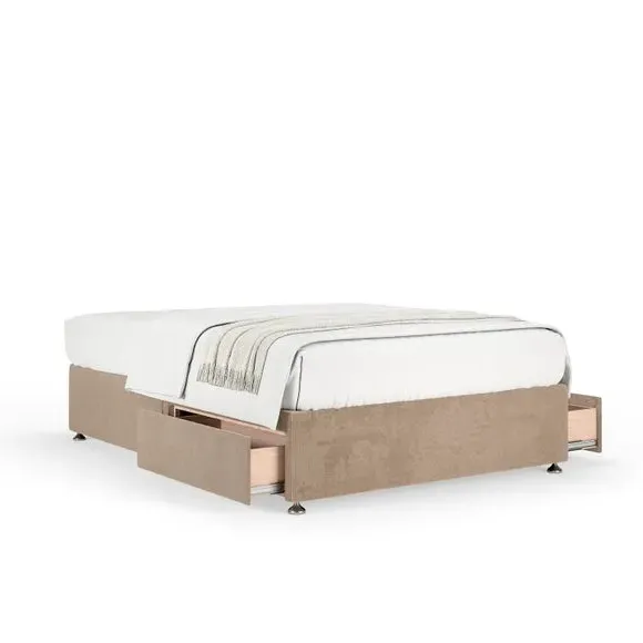 Universal Divan Base with Storage - Mink, Chenille