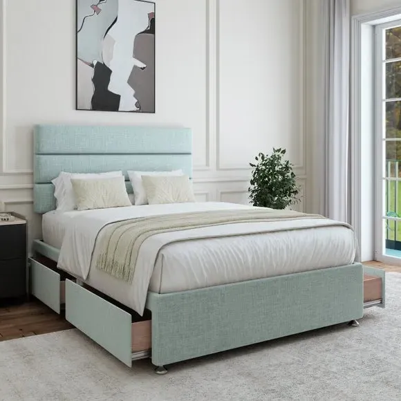 Universal Divan Base with Storage - Pacific Blue