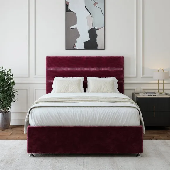 Universal Divan Base with Storage - Plum, Chenille