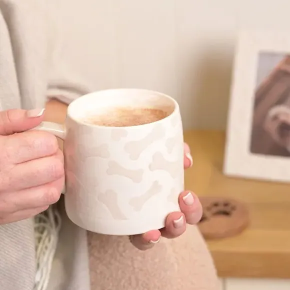 Bones Print Mug - White, Stoneware
