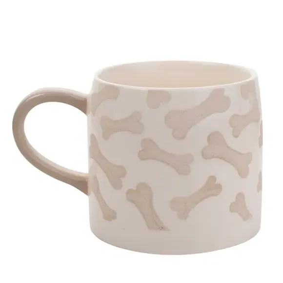 Bones Print Mug - White, Stoneware