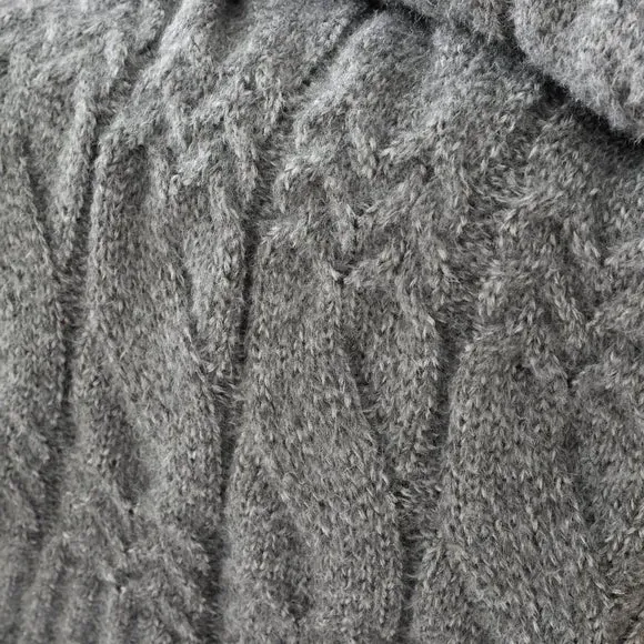 Cable Knit Throw Blanket - Grey, Soft Knit
