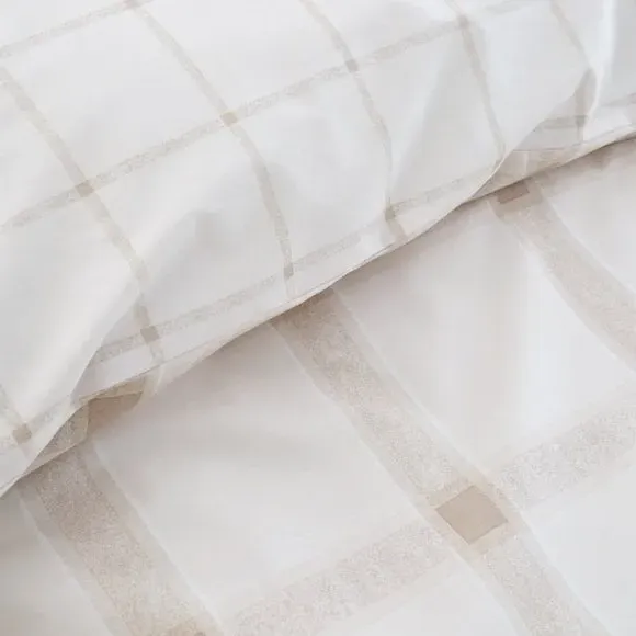 Check Duvet Cover Set - Natural, Cotton
