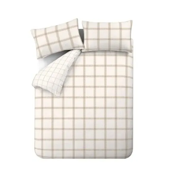 Check Duvet Cover Set - Natural, Cotton