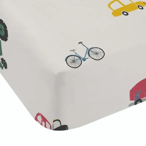 Cotton Fitted Sheet with Elastic - White