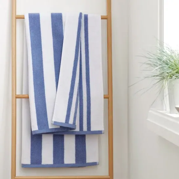 Reversible Stripe Towel - Blue, Cotton