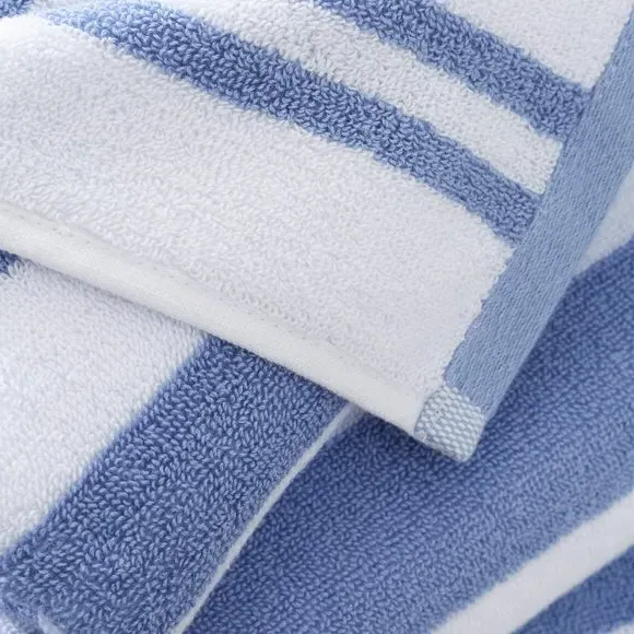 Reversible Stripe Towel - Blue, Cotton
