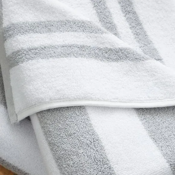 Reversible Stripe Towel - Grey, Cotton