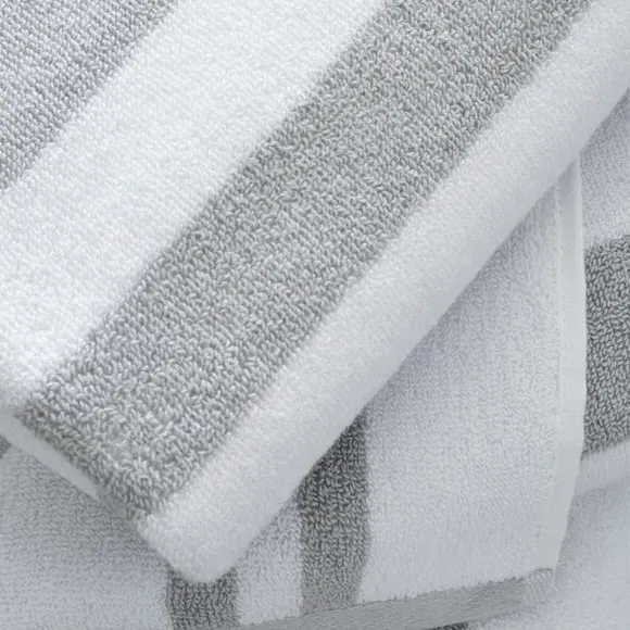 Reversible Stripe Towel - Grey, Cotton