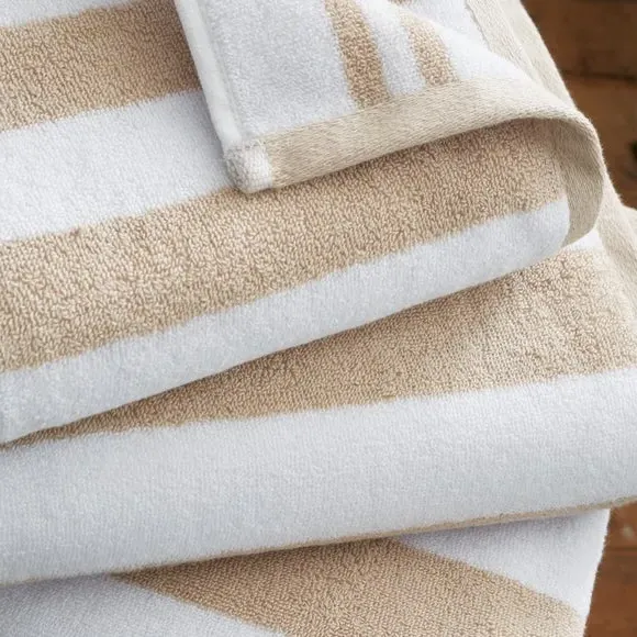 Reversible Stripe Towel - Natural, Cotton