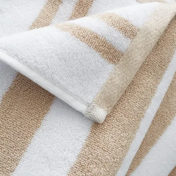 Reversible Stripe Towel - Natural, Cotton