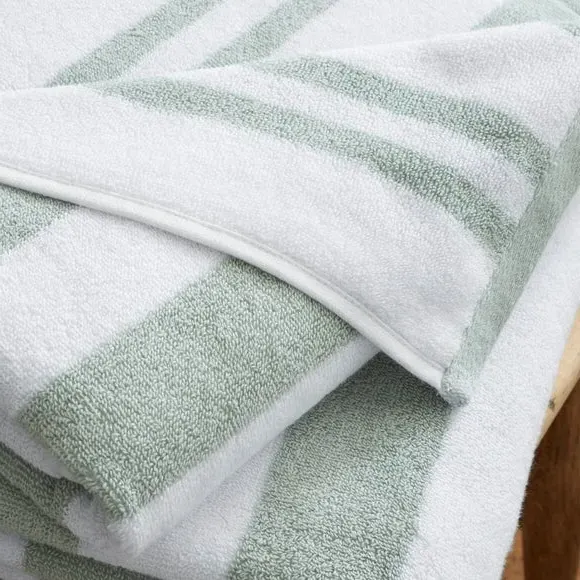 Reversible Stripe Towel - Sage, Cotton