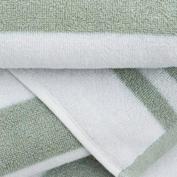 Reversible Stripe Towel - Sage, Cotton